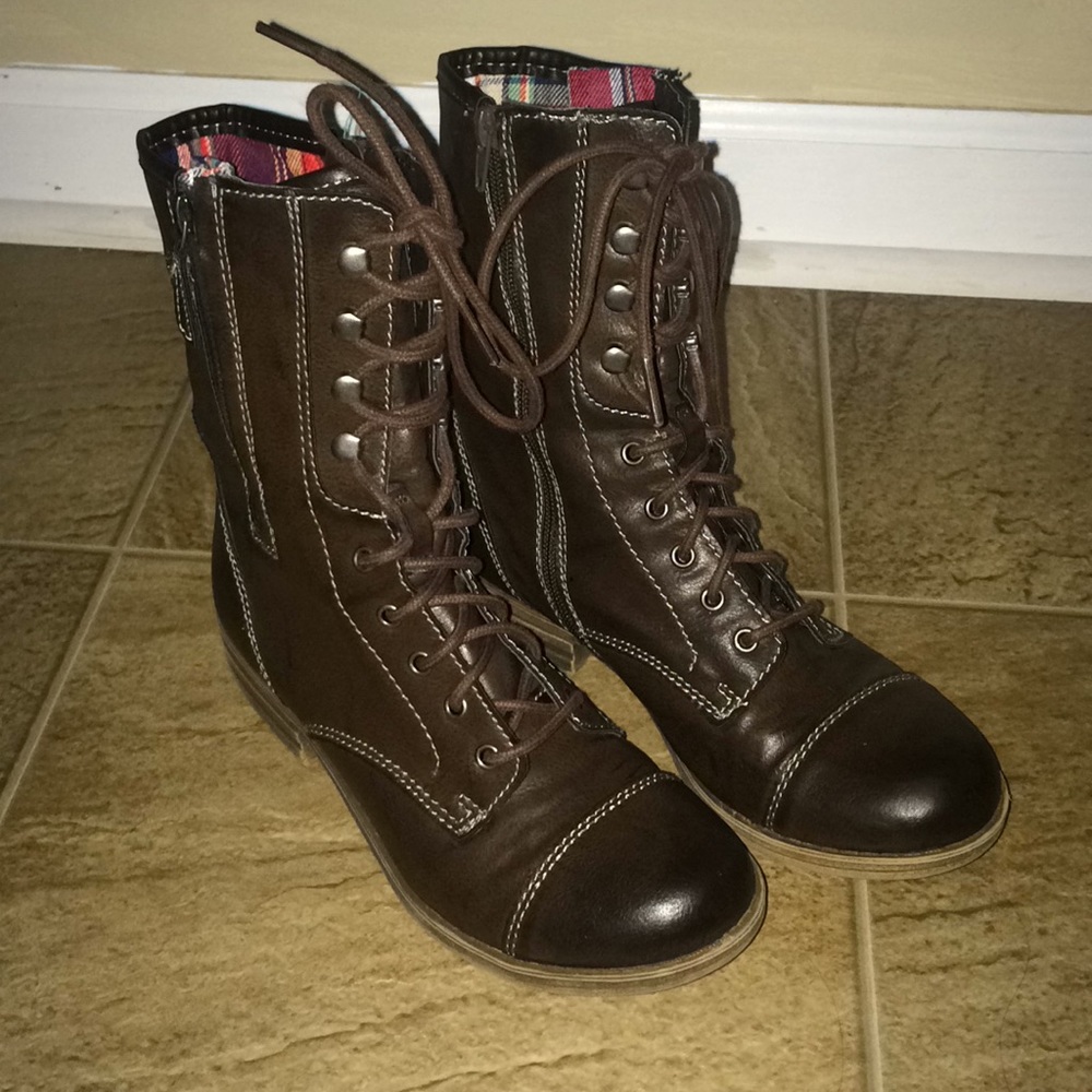 Brown Combat Boots